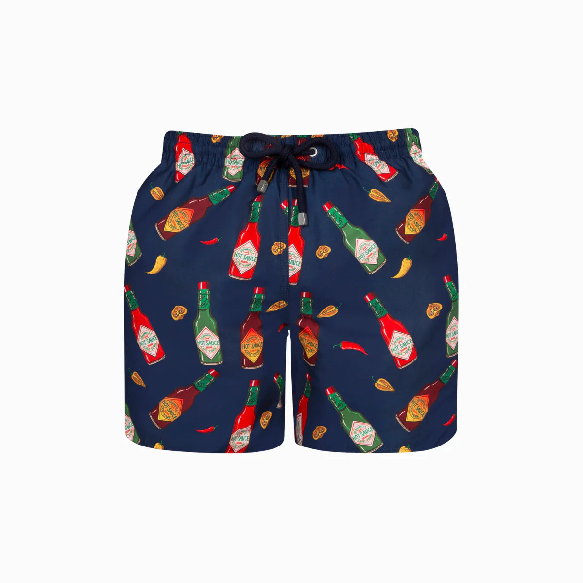 Mid-length Swim Shorts | Hot Sauce / Navy